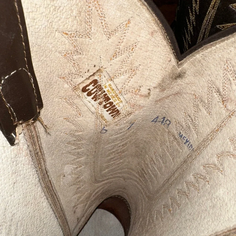 New Cowtown‎ Boots Handmade Western Boots Mens Size 10.5D Brown Leather